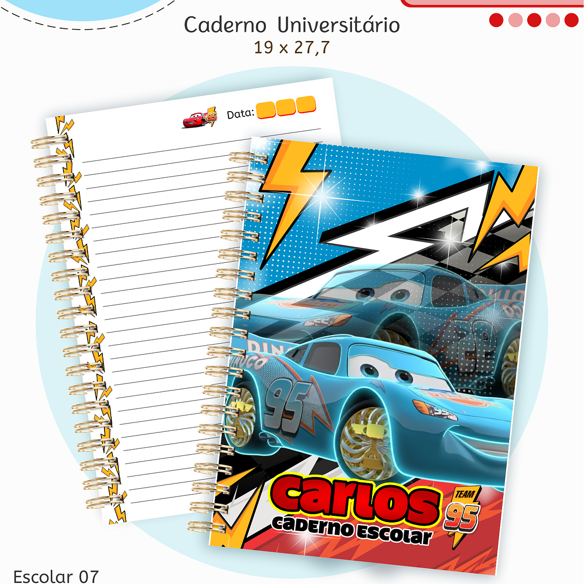 Arquivo Encadernação Kit Escolar - Carros 4