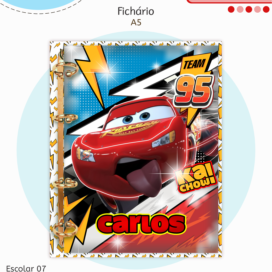 Arquivo Encadernação Kit Escolar - Carros 7