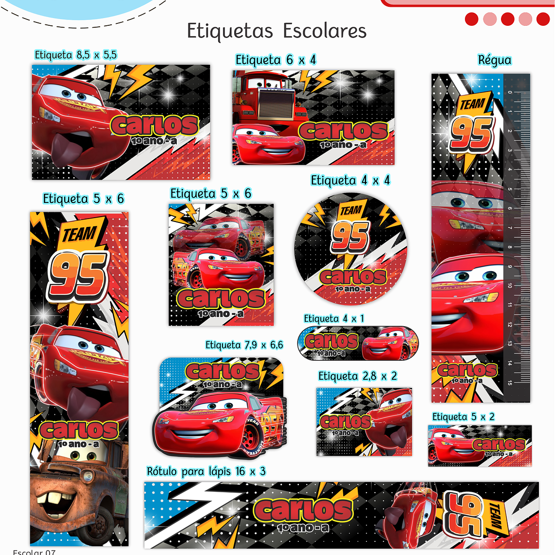 Arquivo Encadernação Kit Escolar - Carros 13