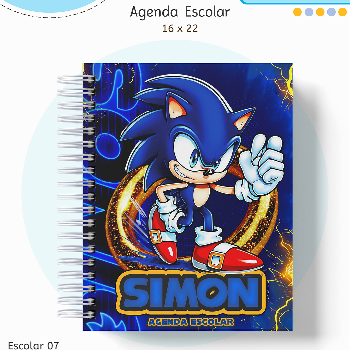Arquivo Encadernação Kit Escolar - Sonic 5