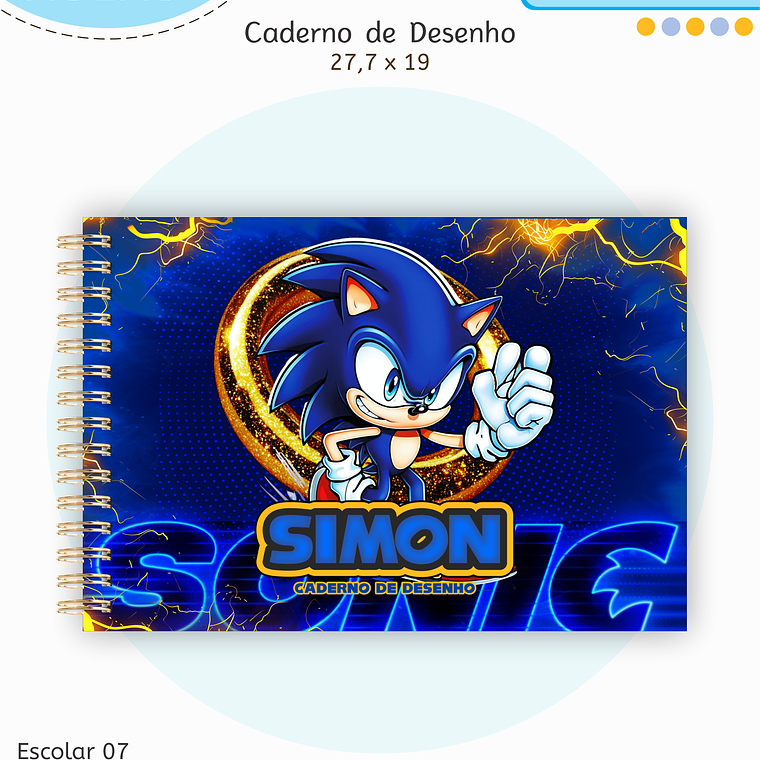 Arquivo Encadernação Kit Escolar - Sonic 6