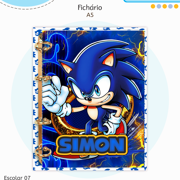 Arquivo Encadernação Kit Escolar - Sonic 10