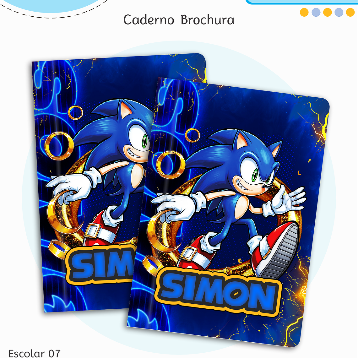 Arquivo Encadernação Kit Escolar - Sonic 12