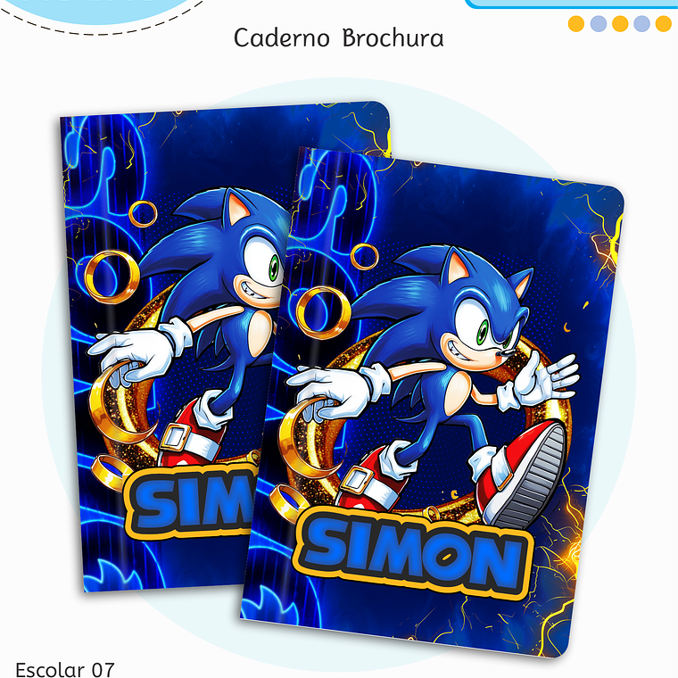 Arquivo Encadernação Kit Escolar - Sonic 12