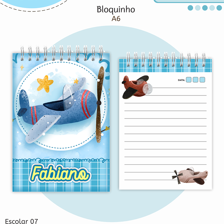 Arquivo Encadernação Kit Escolar - Aviões 6