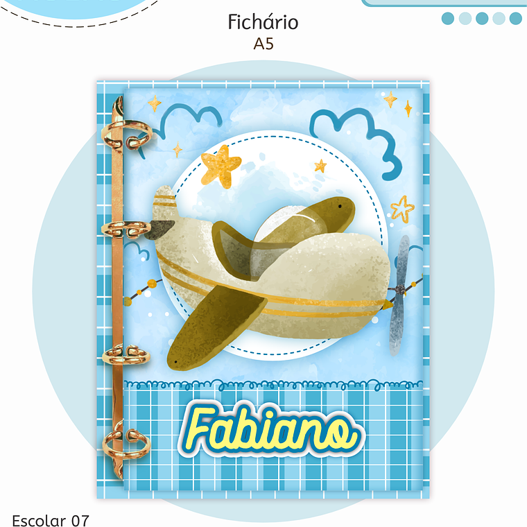 Arquivo Encadernação Kit Escolar - Aviões 13