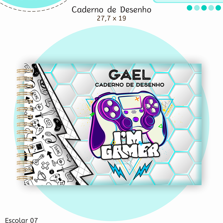 Arquivo Encadernação Kit Escolar - Gamer 2