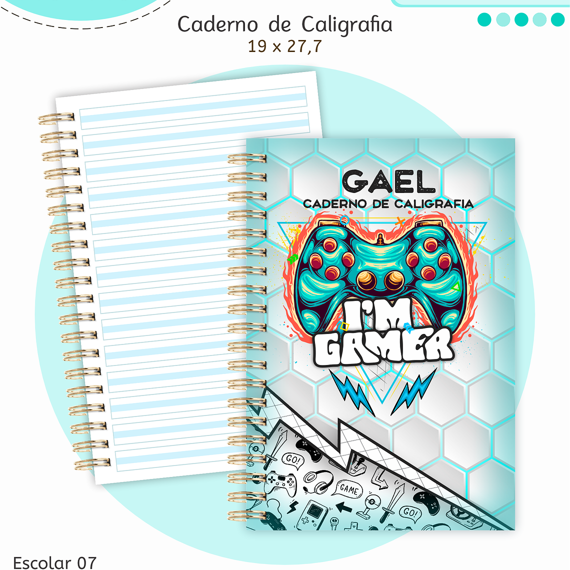 Arquivo Encadernação Kit Escolar - Gamer 4