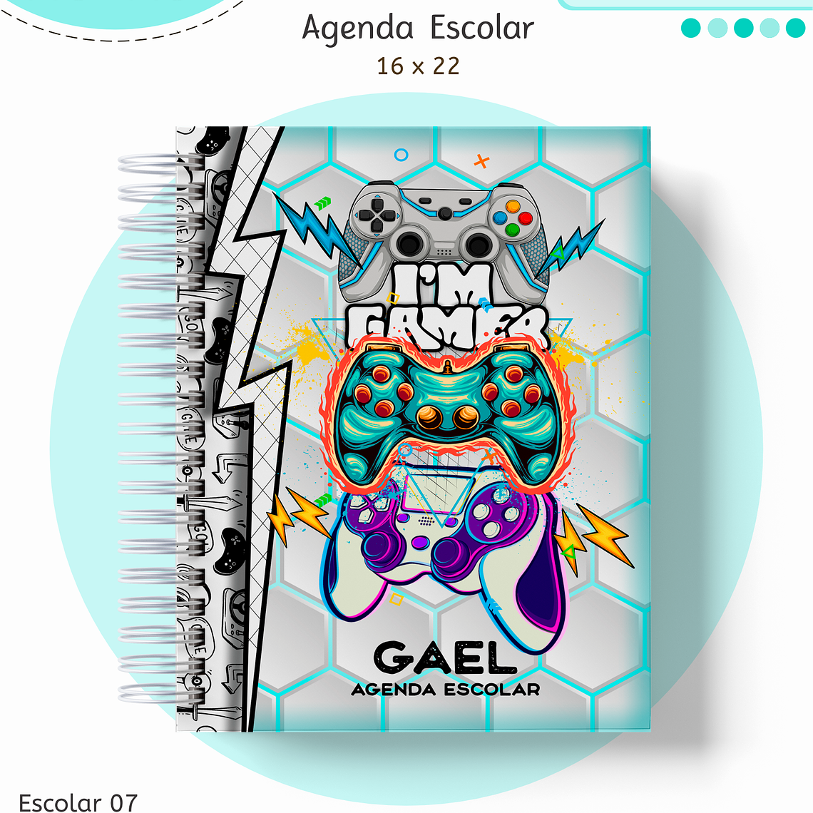 Arquivo Encadernação Kit Escolar - Gamer 6