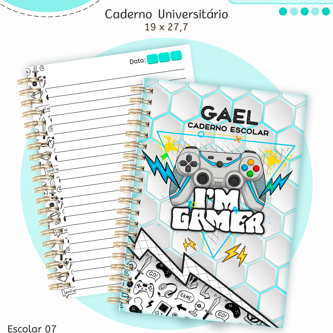 Arquivo Encadernação Kit Escolar - Gamer 7