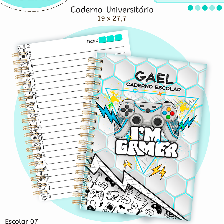 Arquivo Encadernação Kit Escolar - Gamer 7