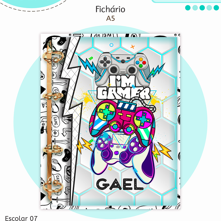 Arquivo Encadernação Kit Escolar - Gamer 11