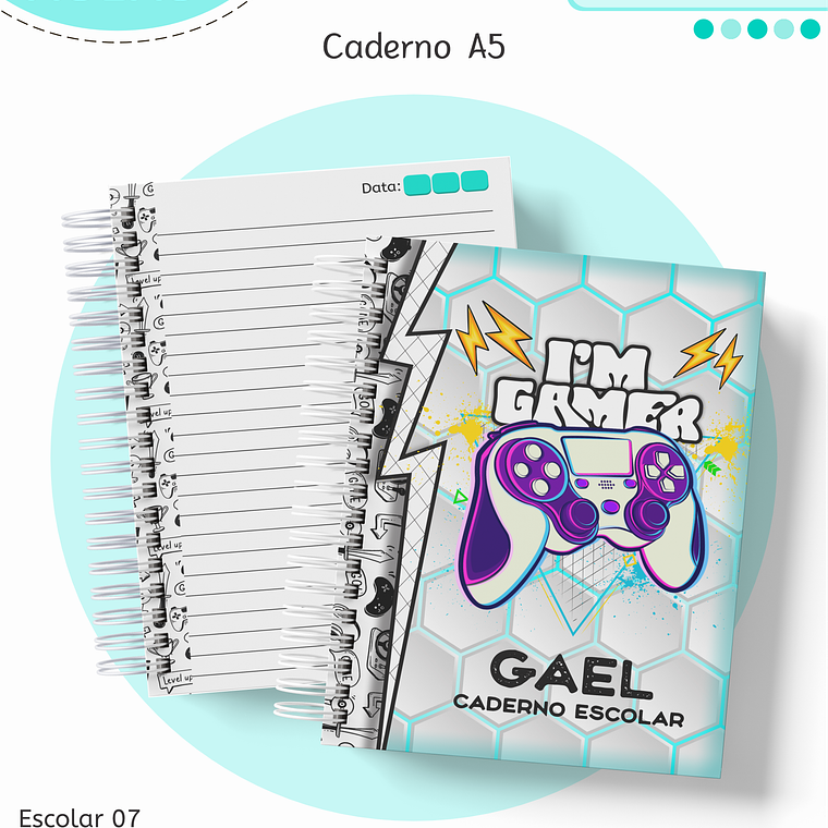 Arquivo Encadernação Kit Escolar - Gamer 12