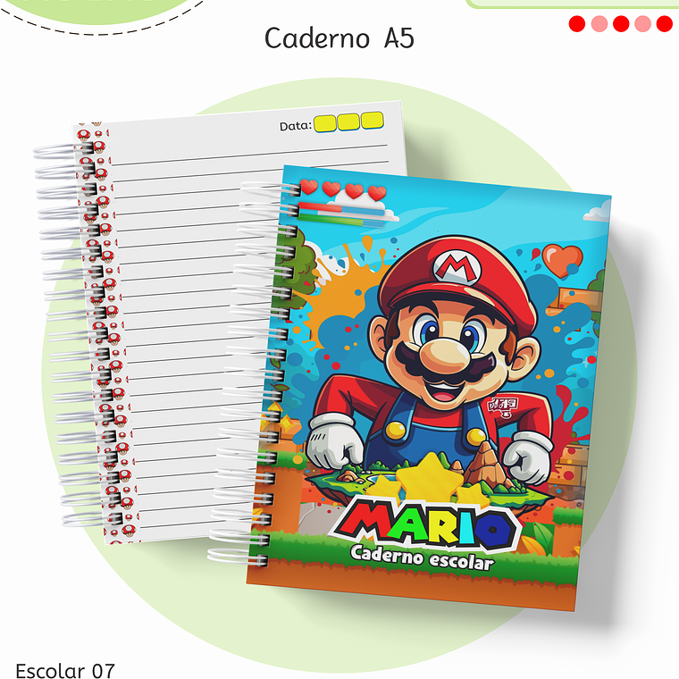 Arquivo Encadernação Kit Escolar - Super Mario 4