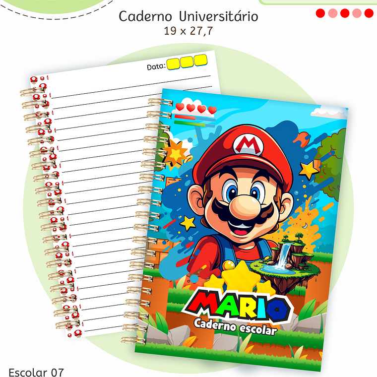 Arquivo Encadernação Kit Escolar - Super Mario 5