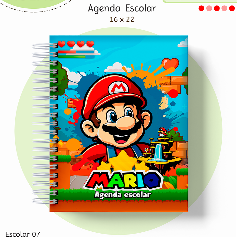 Arquivo Encadernação Kit Escolar - Super Mario 6