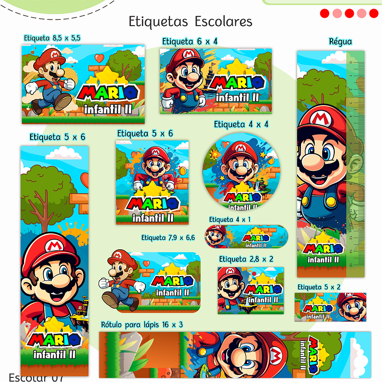 Arquivo Encadernação Kit Escolar - Super Mario 8