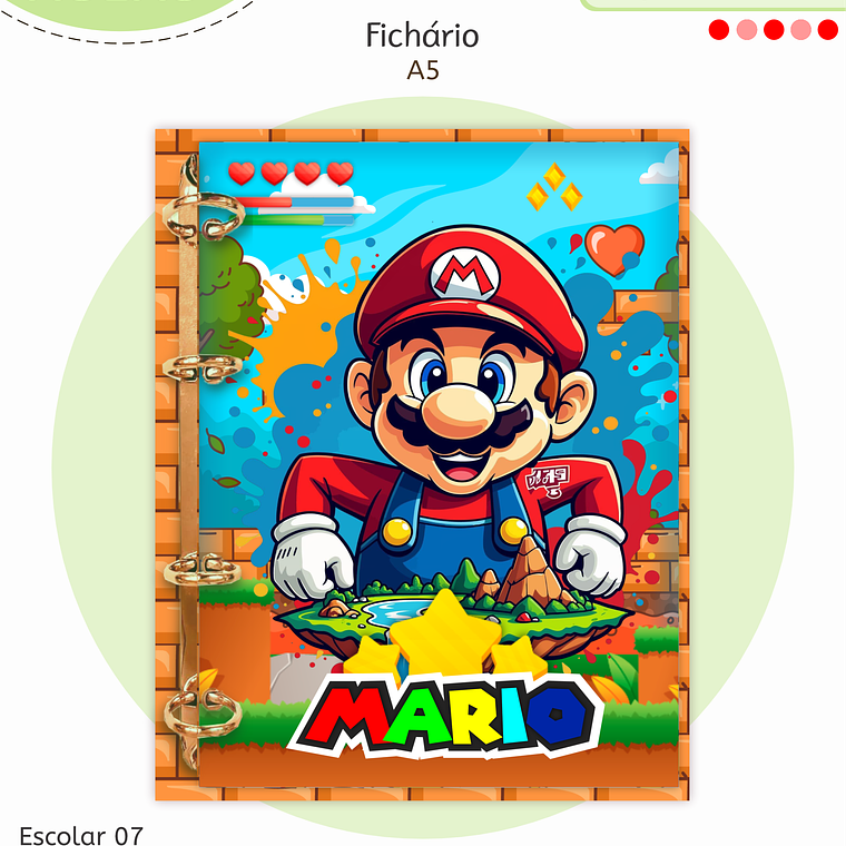Arquivo Encadernação Kit Escolar - Super Mario 10