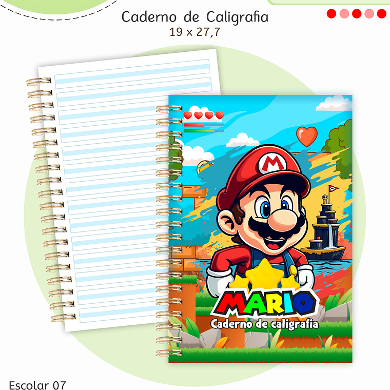 Arquivo Encadernação Kit Escolar - Super Mario 12