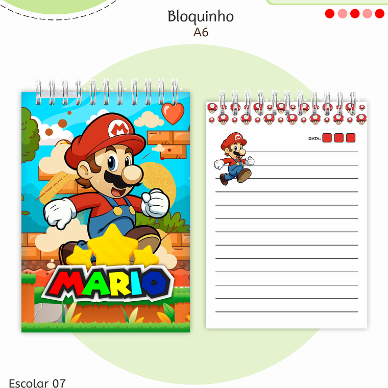Arquivo Encadernação Kit Escolar - Super Mario 13
