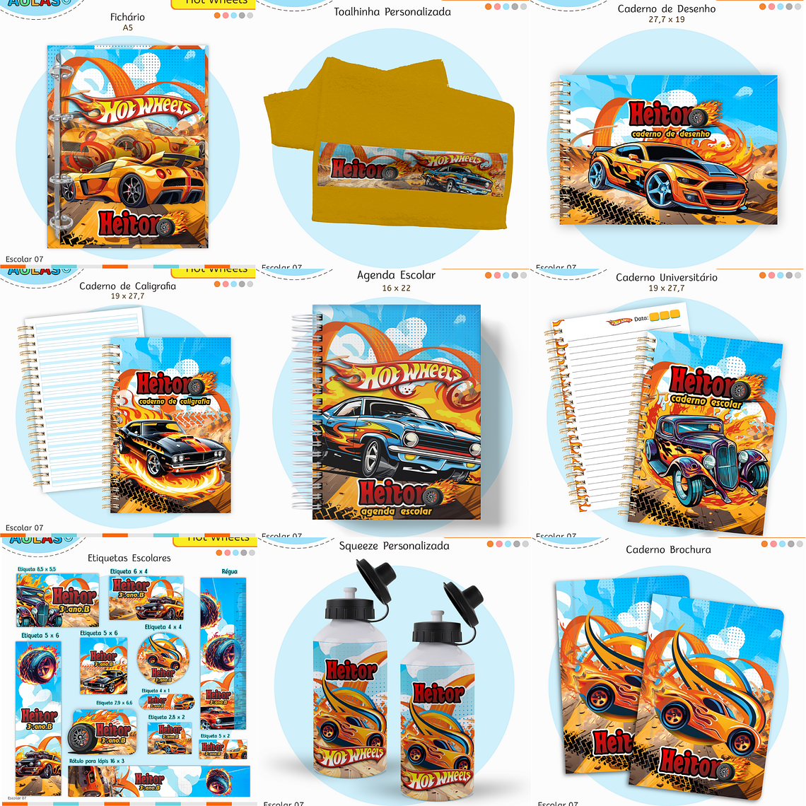 Arquivo Encadernação Kit Escolar - Hotwheels 1