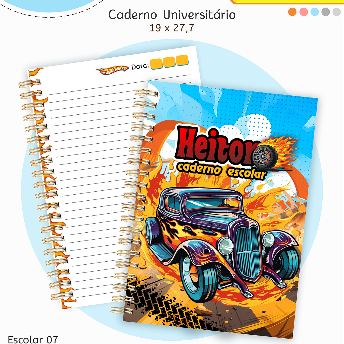 Arquivo Encadernação Kit Escolar - Hotwheels 3