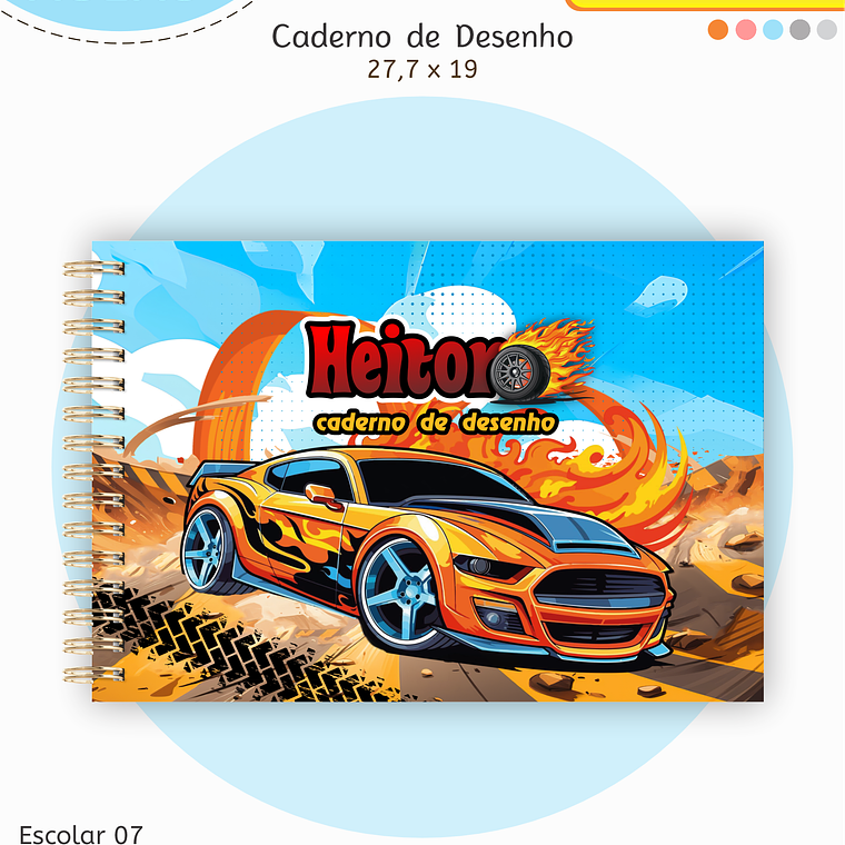 Arquivo Encadernação Kit Escolar - Hotwheels 4