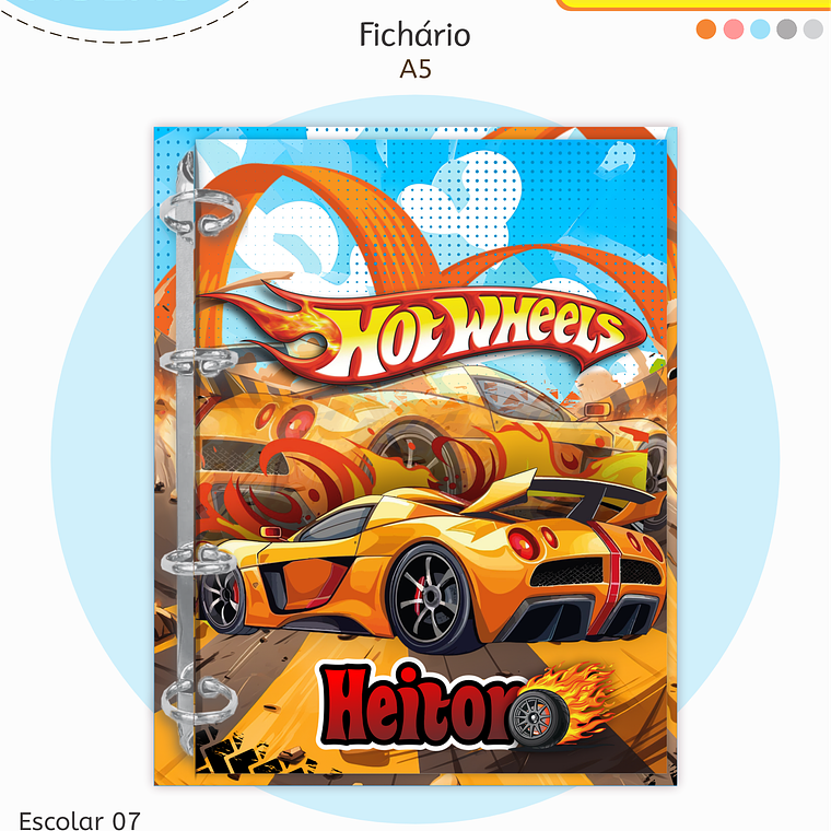 Arquivo Encadernação Kit Escolar - Hotwheels 7
