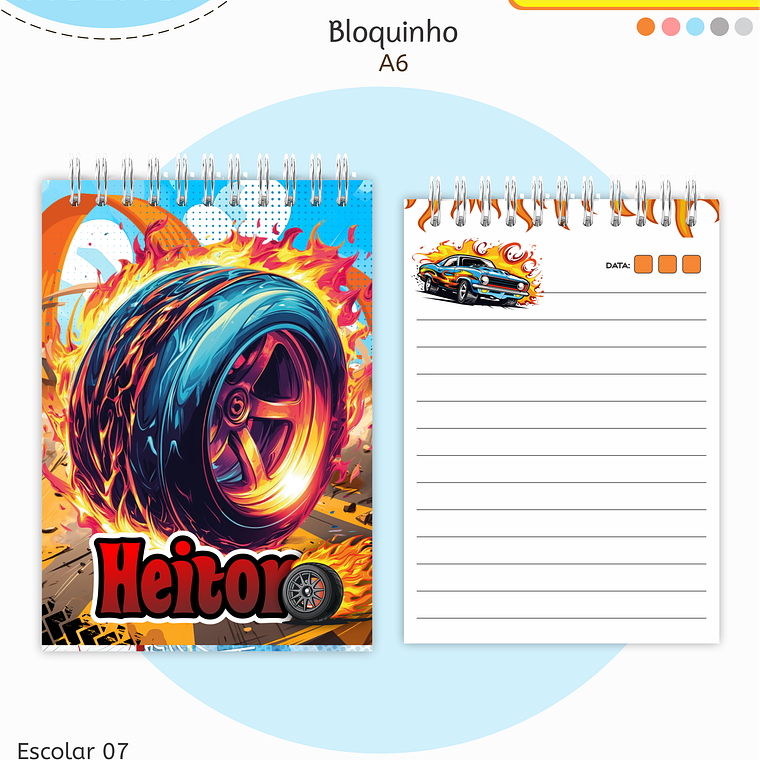 Arquivo Encadernação Kit Escolar - Hotwheels 8