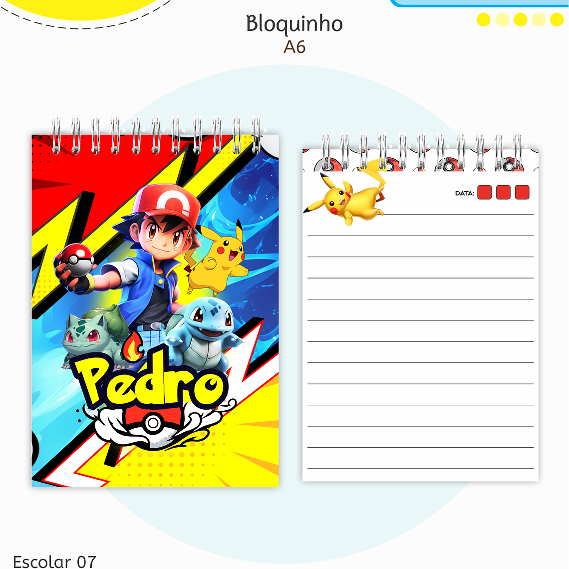 Arquivo Encadernação Kit Escolar - Pokemon 5