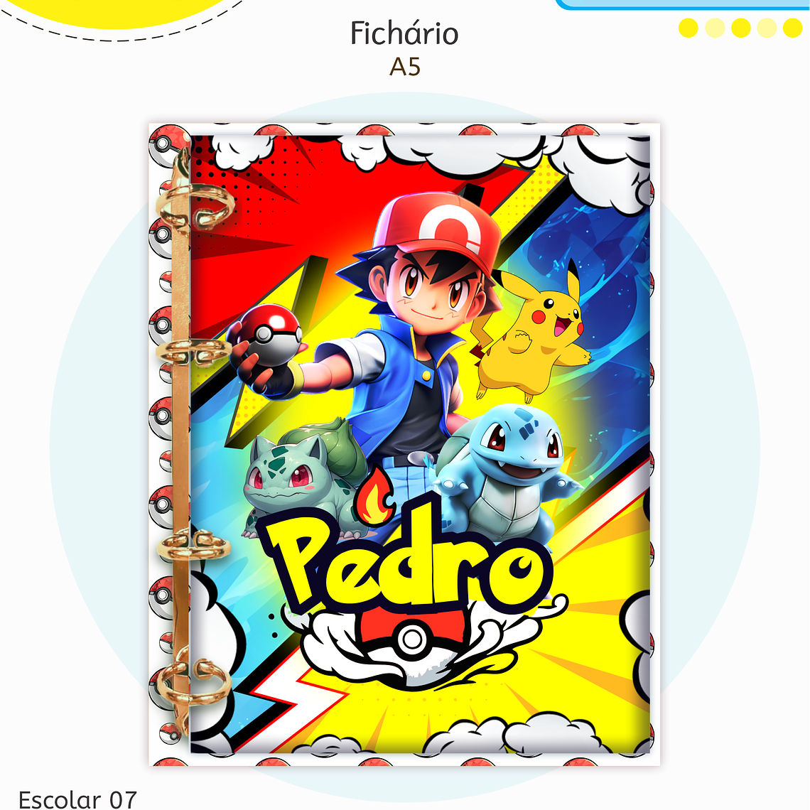 Arquivo Encadernação Kit Escolar - Pokemon 6