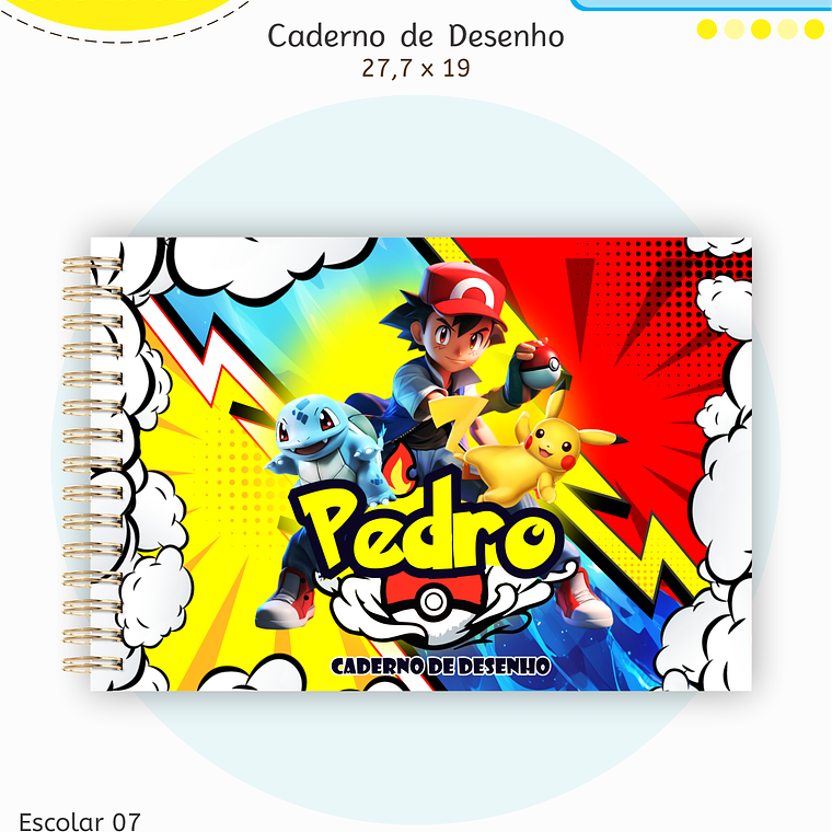 Arquivo Encadernação Kit Escolar - Pokemon 7