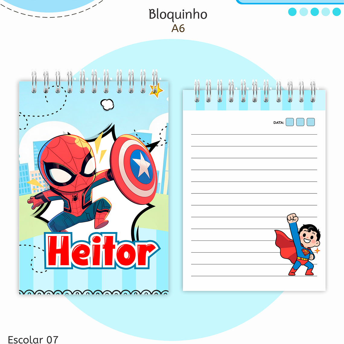 Arquivo Encadernação Kit Escolar - Super Heróis 4
