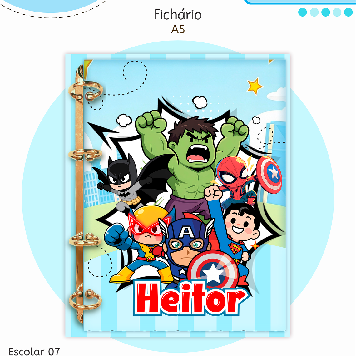 Arquivo Encadernação Kit Escolar - Super Heróis 6