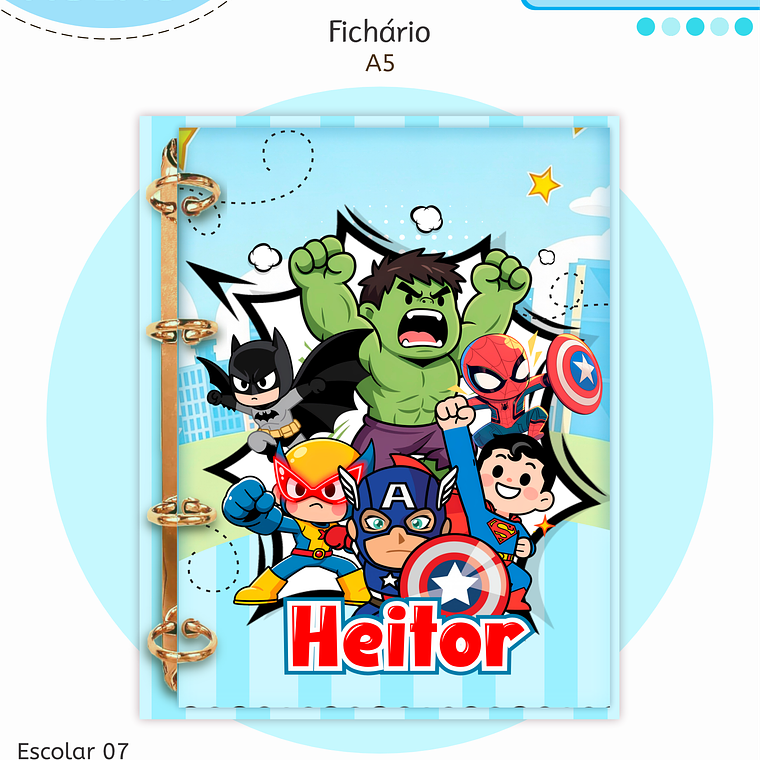 Arquivo Encadernação Kit Escolar - Super Heróis 6