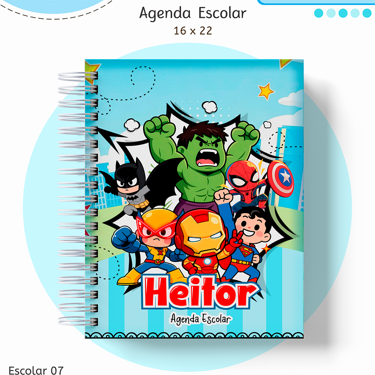 Arquivo Encadernação Kit Escolar - Super Heróis 12