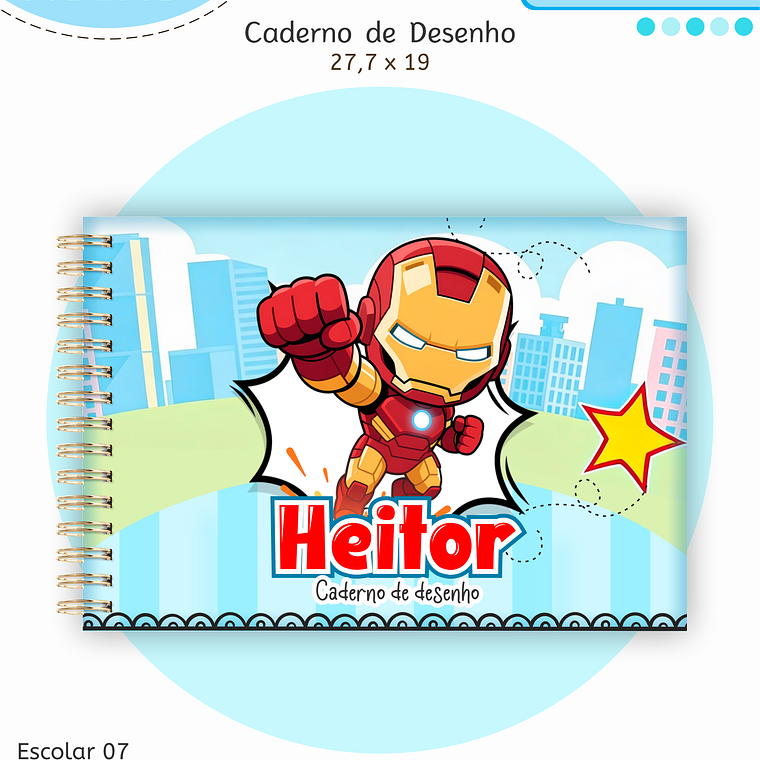 Arquivo Encadernação Kit Escolar - Super Heróis 13