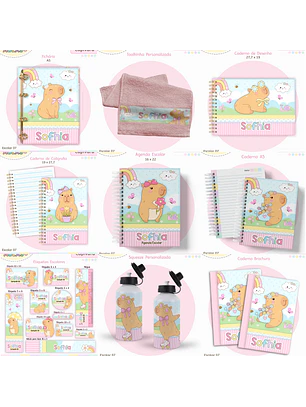 Arquivo Encadernação Kit Escolar - Capivara