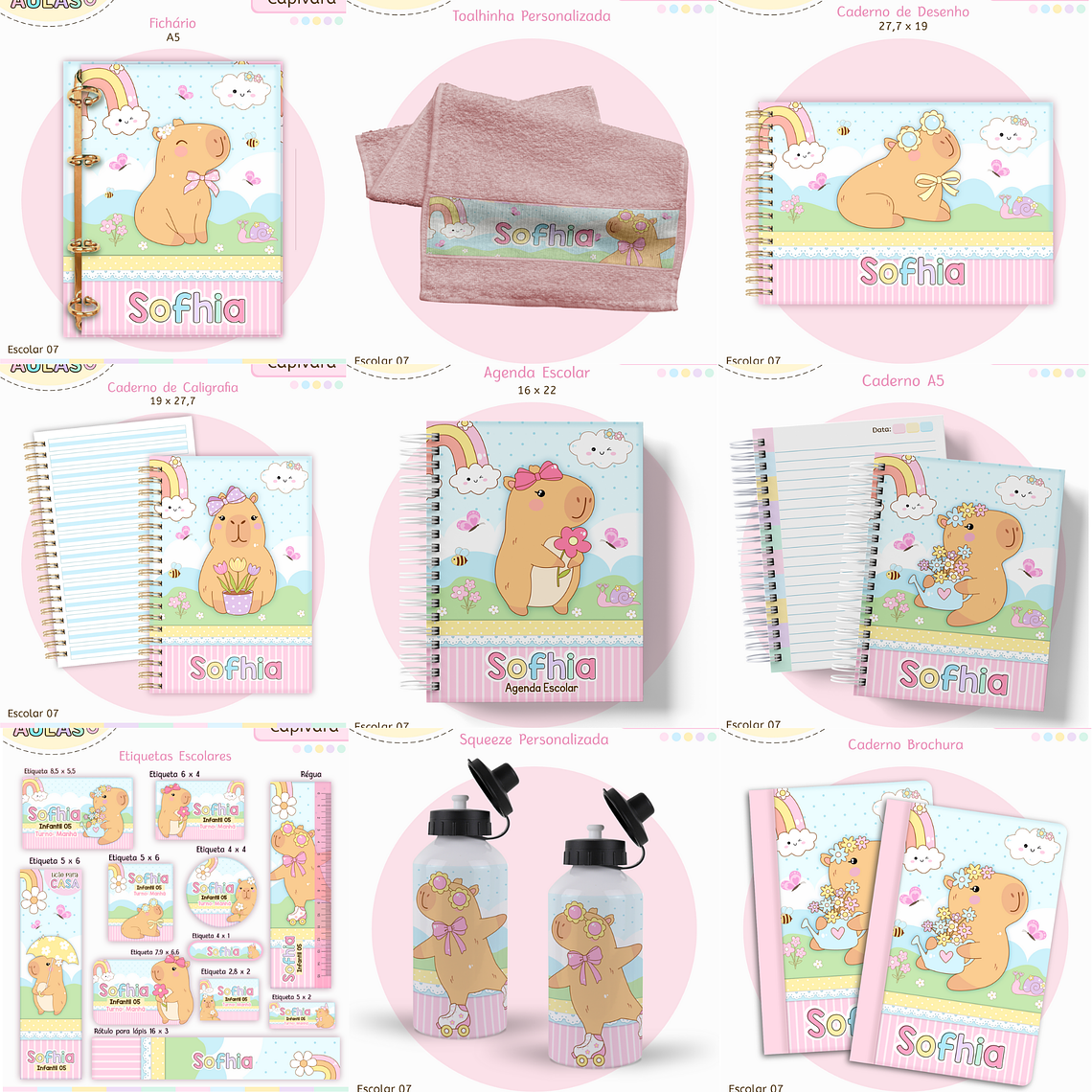 Arquivo Encadernação Kit Escolar - Capivara 1