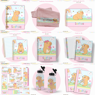 Arquivo Encadernação Kit Escolar - Capivara
