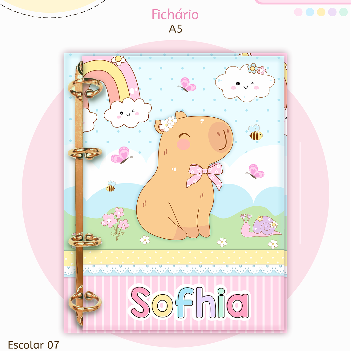 Arquivo Encadernação Kit Escolar - Capivara 9