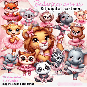Kit Digital  Cartoon- Bailarinas Animais