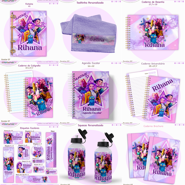 Arquivo Encadernação Kit Escolar - Guerreiras do K-pop 1
