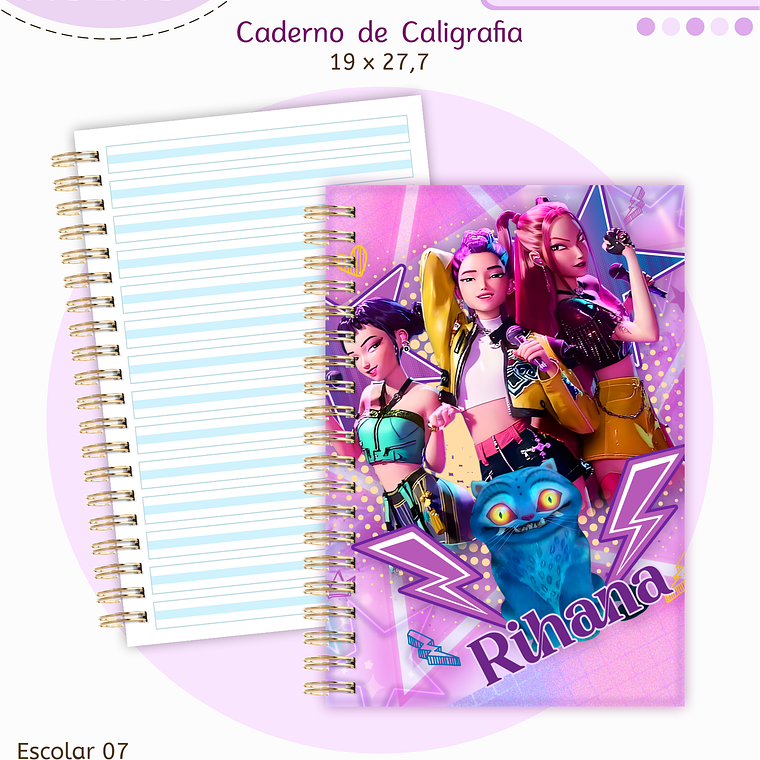 Arquivo Encadernação Kit Escolar - Guerreiras do K-pop 2