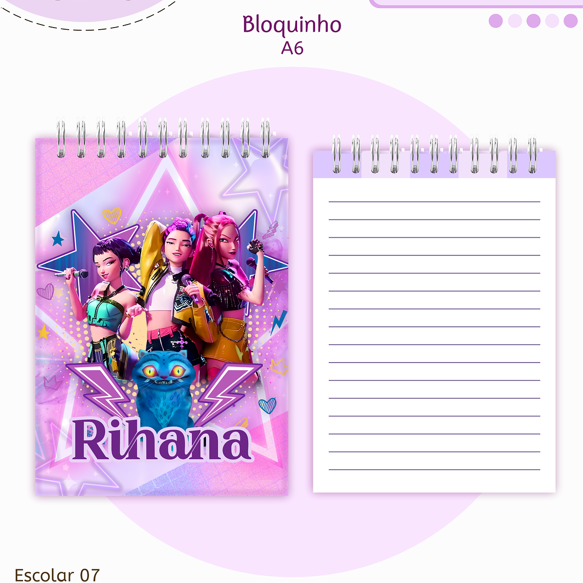 Arquivo Encadernação Kit Escolar - Guerreiras do K-pop 5