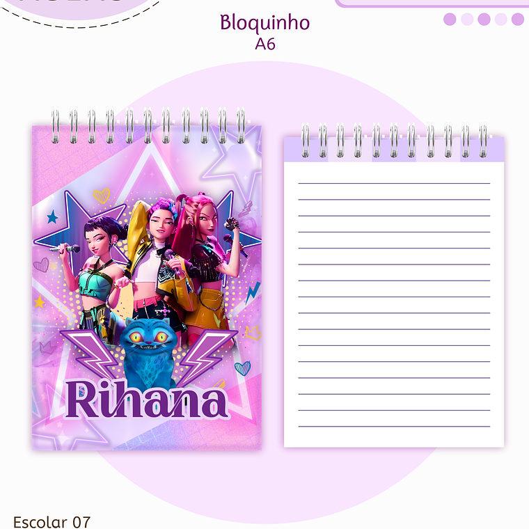 Arquivo Encadernação Kit Escolar - Guerreiras do K-pop 5