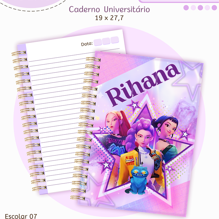 Arquivo Encadernação Kit Escolar - Guerreiras do K-pop 6