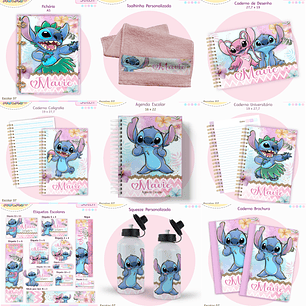 Arquivo Encadernação Kit Escolar - Stitch