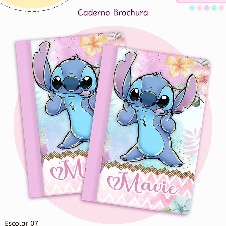 Arquivo Encadernação Kit Escolar - Stitch 4