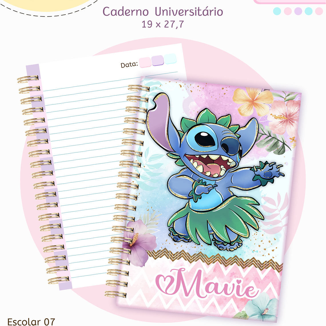 Arquivo Encadernação Kit Escolar - Stitch 6